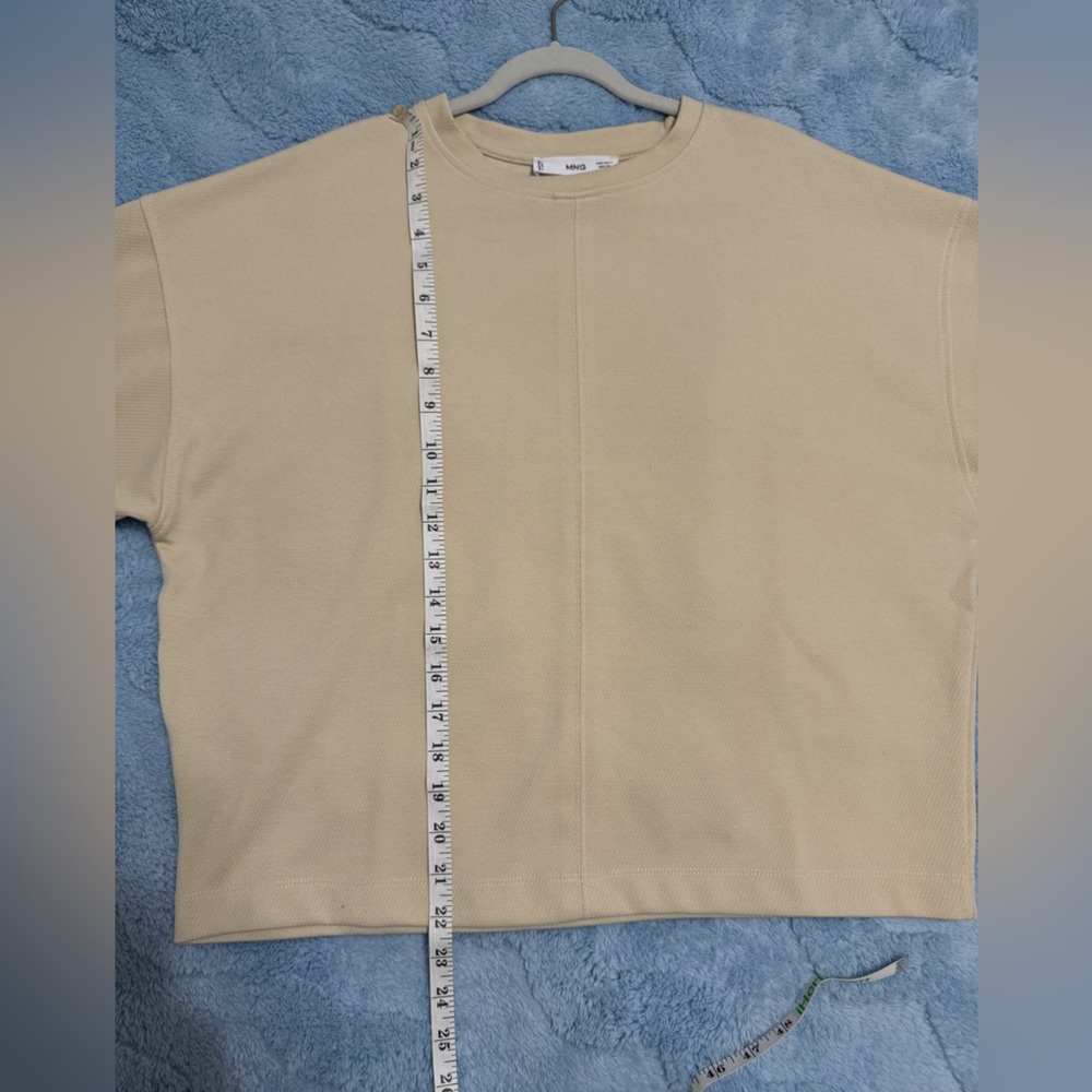 Mango MNG Oversized Textured Sweatshirt Beige Worn Once in Excellent Condition - Picture 10 of 12